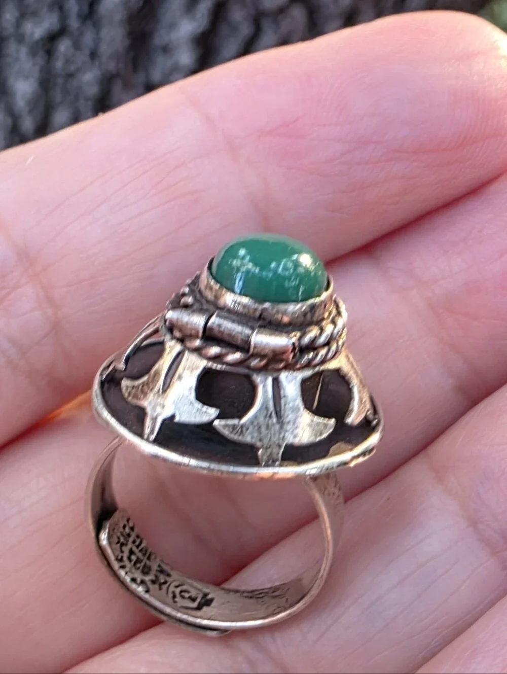 Vintage 1950s/60s Taxco Sterling Silver Poison Pill Box Stash Ring